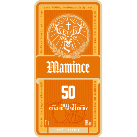 Jägermeister Orange - přední strana etikety