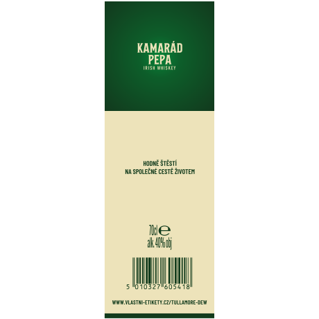 Tullamore Dew - dočasná láhev - zadní strana etikety